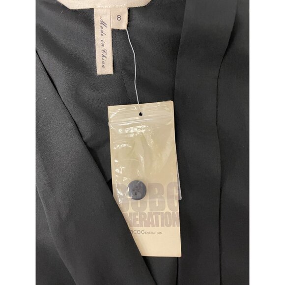BCBGeneration Womens Mini Dress Draped Size 8 Black Shift Faux Wrap Pleated NWT - Picture 5 of 11